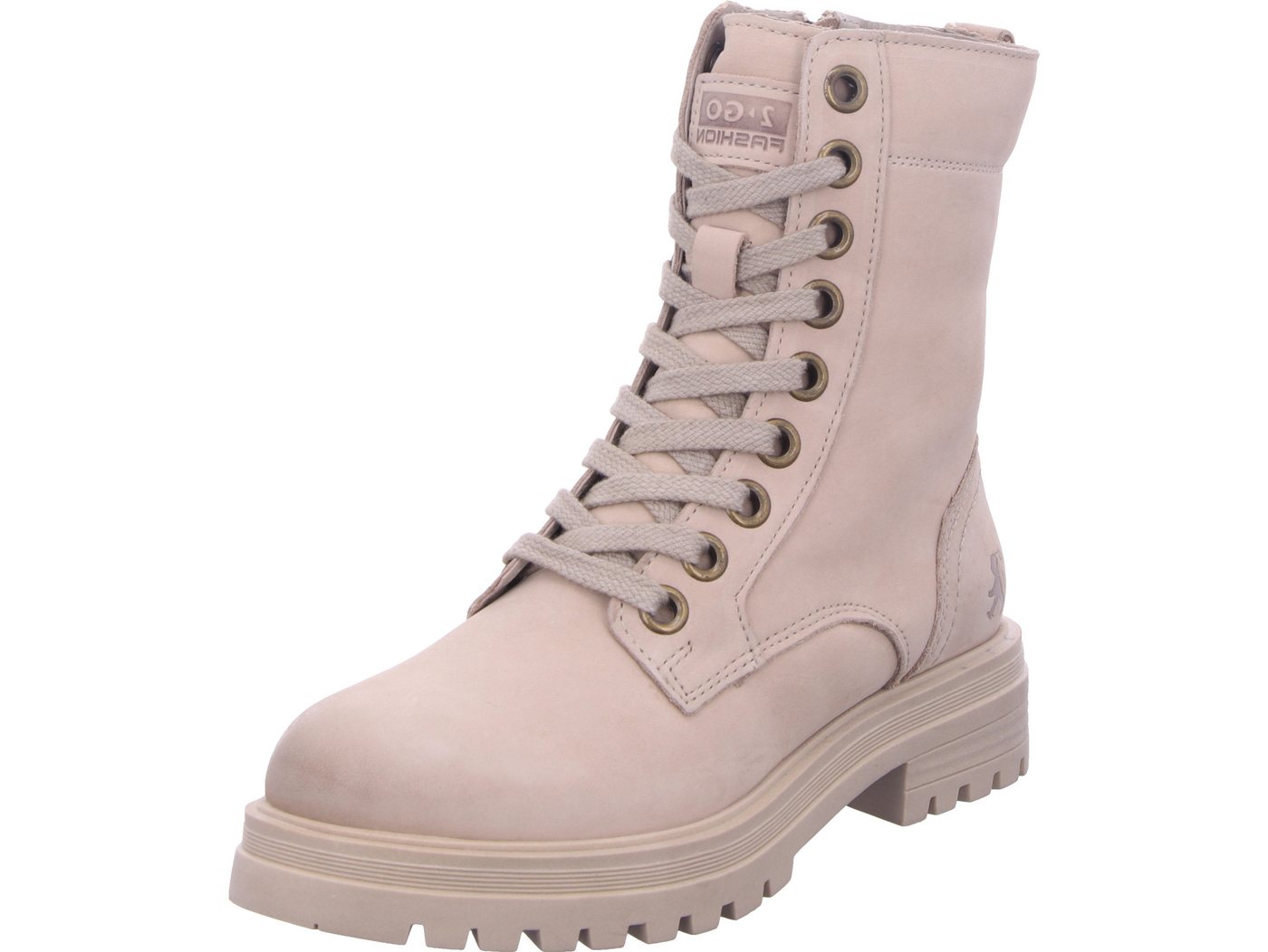2GO FASHION Schnürboots echtes Leder (beige)