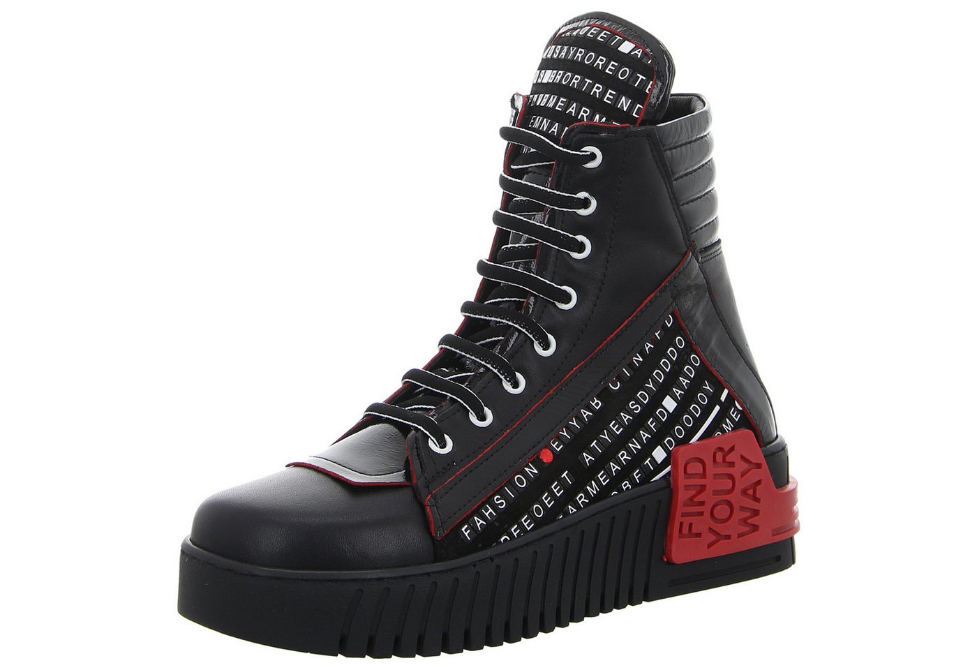 mustang Schnürstiefelette Schwarz Stiefelette