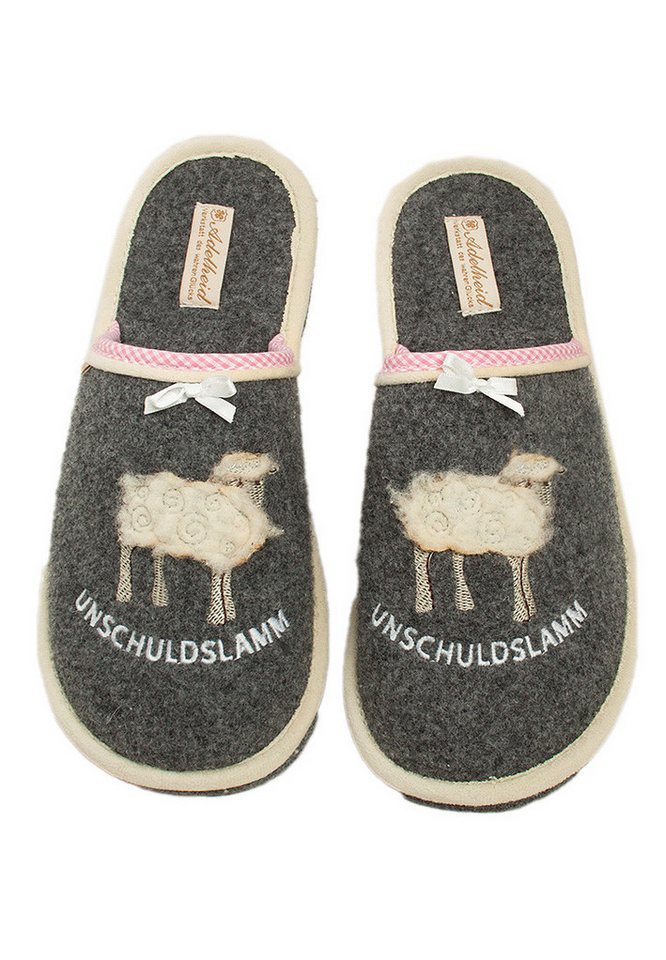 ADELHEID Unschuldslamm Filzpantoffel Pantoffel