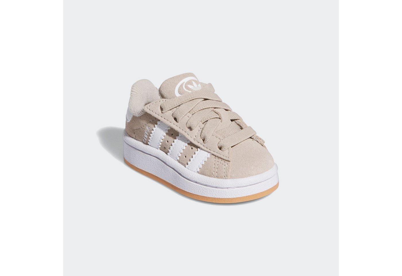 adidas Originals CAMPUS 00S COMFORT CLOSURE ELASTIC LACE Sneaker für Babys und Kleinkinder aus Leder und Wildleder, mit Gummisohle (beige/weiß)