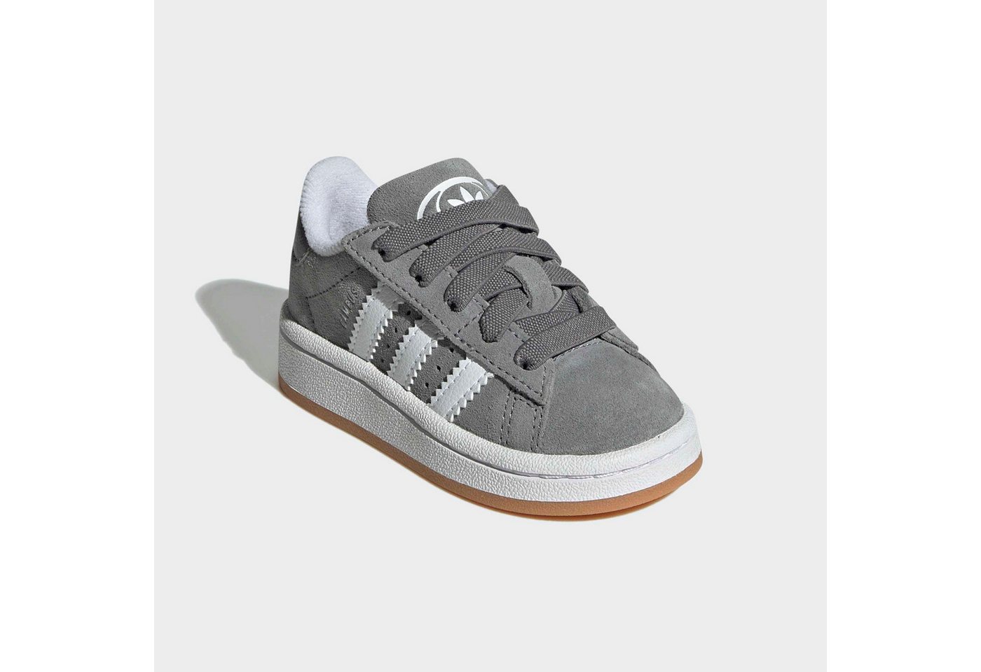 adidas Originals CAMPUS 00S COMFORT CLOSURE ELASTIC LACE Sneaker für Babys und Kleinkinder aus Leder und Wildleder, mit Gummisohle (grau/weiß)