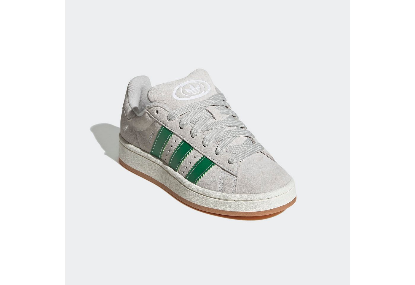 adidas Originals CAMPUS 00S Sneaker für Kinder und Jugendliche, mit Gummilaufsohle, mit Schnürung (grau/grün/weiß)