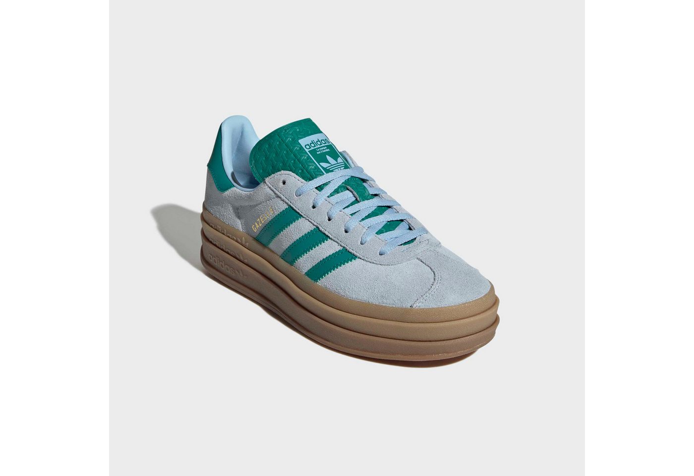 adidas Originals GAZELLE BOLD Plateausneaker (grün/gold)