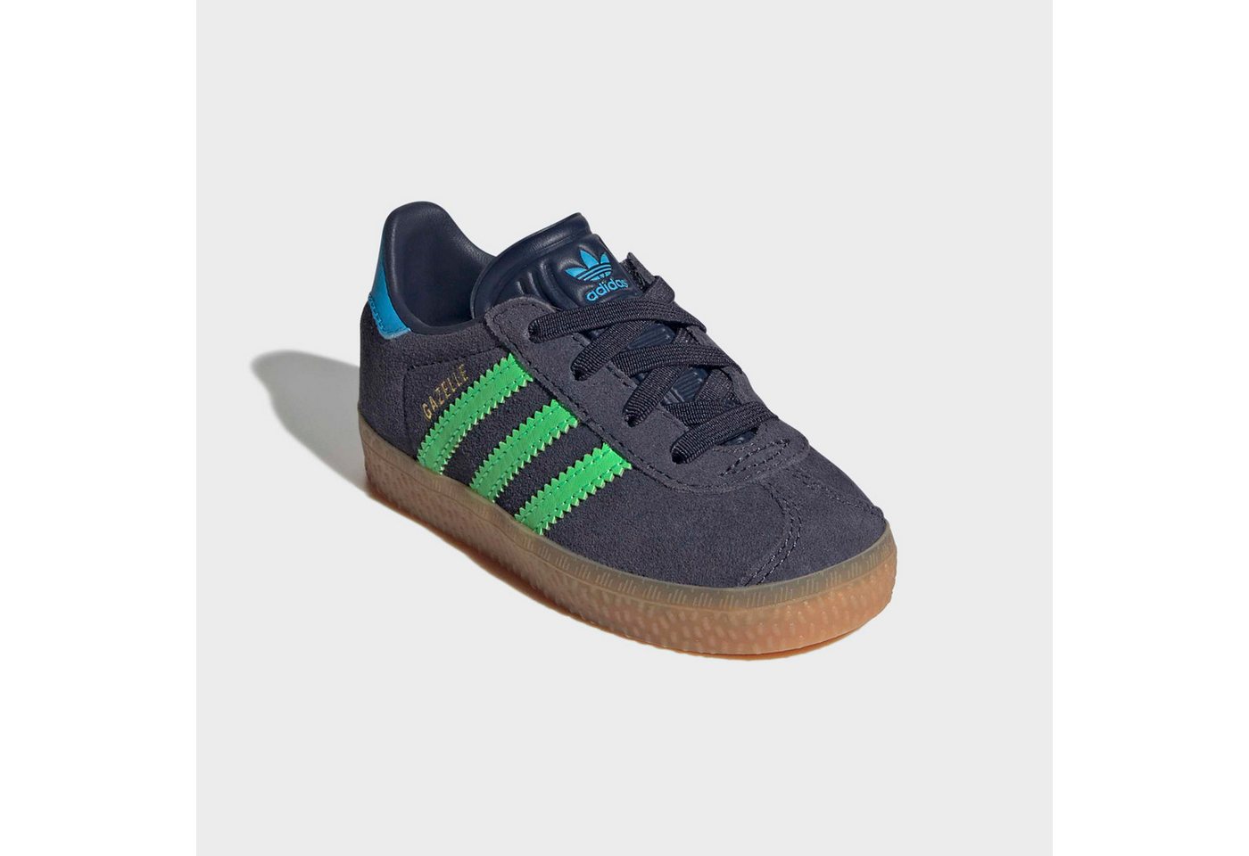 adidas Originals GAZELLE COMFORT CLOSURE ELASTIC LACES KIDS Sneaker für Kinder (blau/grün)