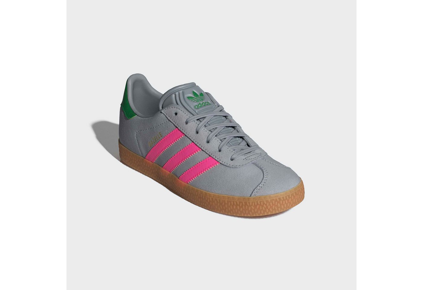 adidas Originals GAZELLE Sneaker für Kinder und Jugendliche (silber/rosa/grün)