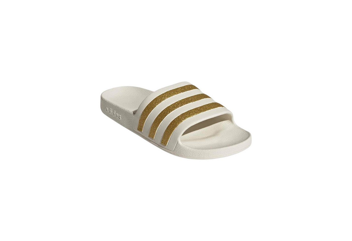 adidas performance Adilette Aqua 3-Streifen (Cloudfoam Fußbett, vorgeformter EVA-Riemen) Badeschuh (beige)