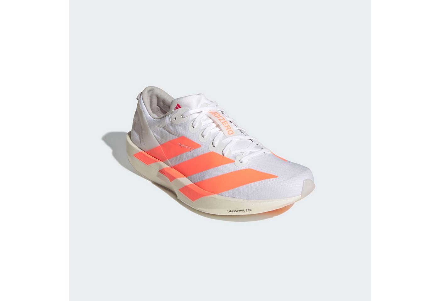 adidas performance ADIZERO ADIOS 9 Laufschuh für mehr Stabilität bei schnellen Läufen (weiß/orange/rot)