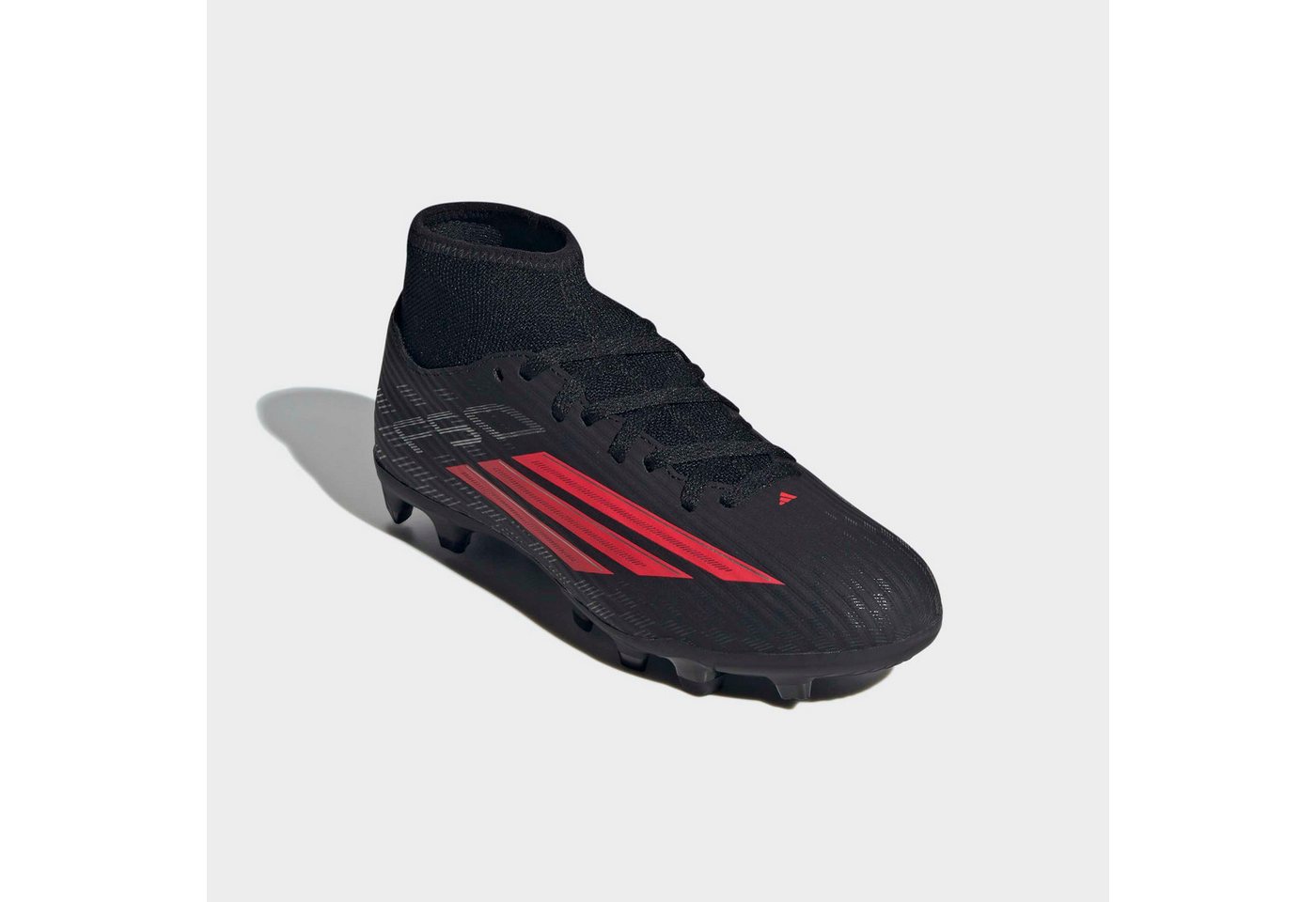 adidas performance F50 CLUB MID FIRM GROUND/MULTI GROUND KIDS Fußballschuh für viele verschiedene Böden geeignet, für Kinder & Jugendliche (schwarz/rot)