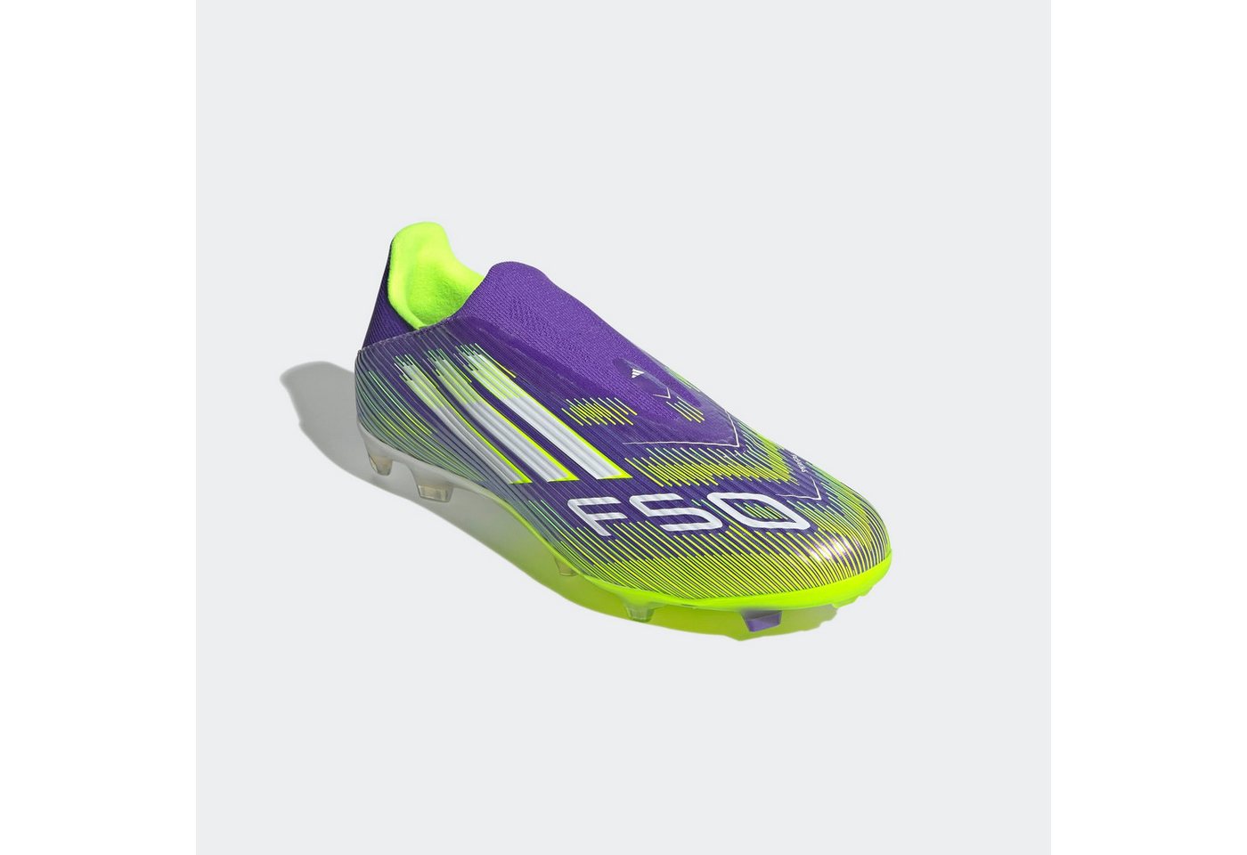 adidas performance F50 LEAGUE LACELESS FIRM/MULTI-GROUND BOOTS Fußballschuh geeignet für Rasen- und Kunstrasenplätze (lila/weiß)