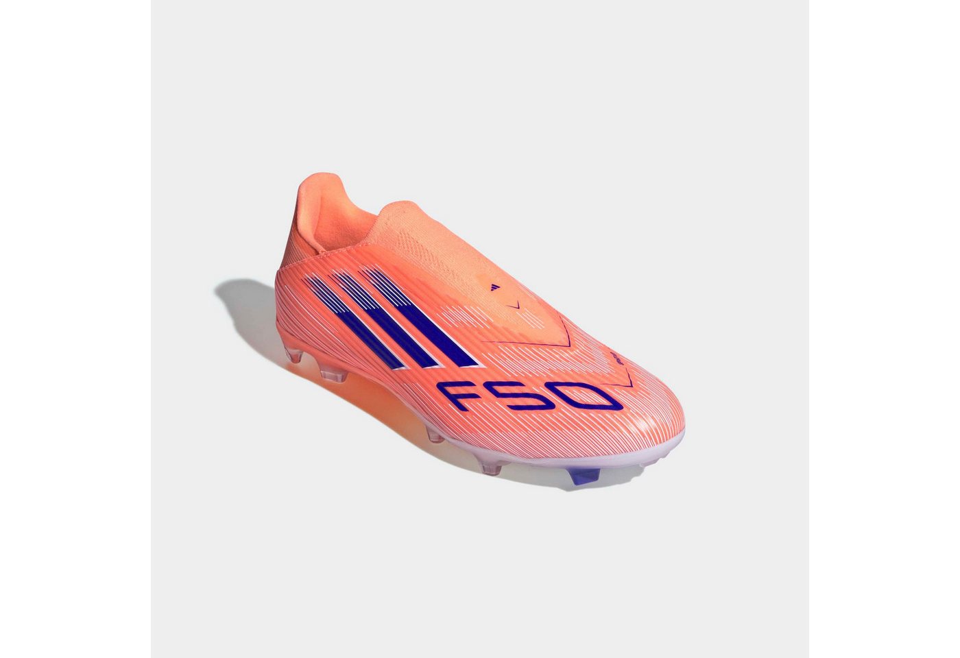 adidas performance F50 LEAGUE LACELESS FIRM/MULTI-GROUND BOOTS Fußballschuh geeignet für Rasen- und Kunstrasenplätze (orange/blau/weiß)