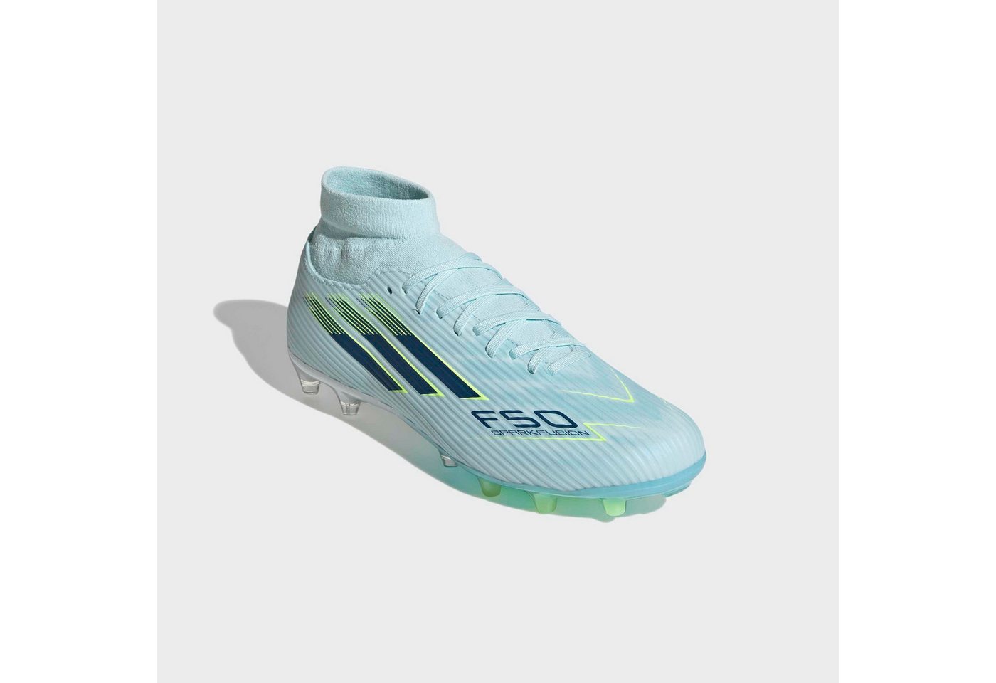 adidas performance F50 SPARKFUSION LEAGUE MID CUT FG/AG Fußballschuh für Rasen und Kunstrasenplätze geeignet (blau/gelb)