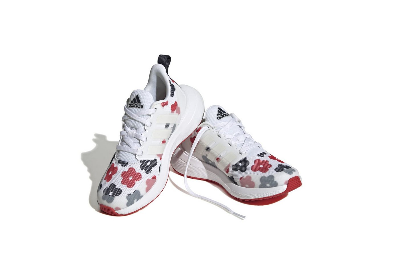 adidas performance Fortarun 2.0 (Freizeit, Cloudfoam, Schnürsenkel) weiss/rot Mädchen Laufschuh