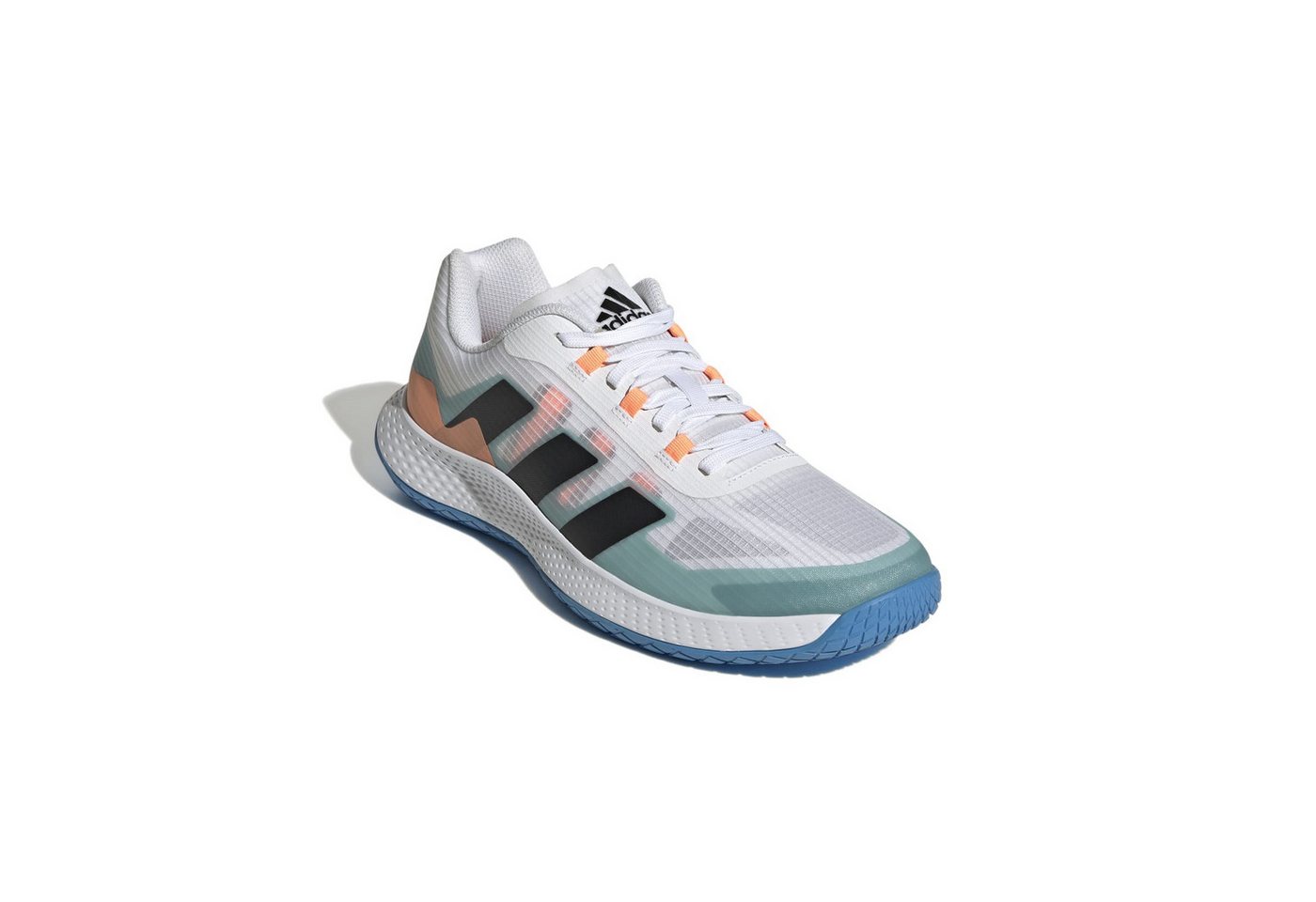 adidas performance Hallen-Indoorschuhe ForceBounce 2.0 weiss/schwarz/blau Herren Badmintonschuh
