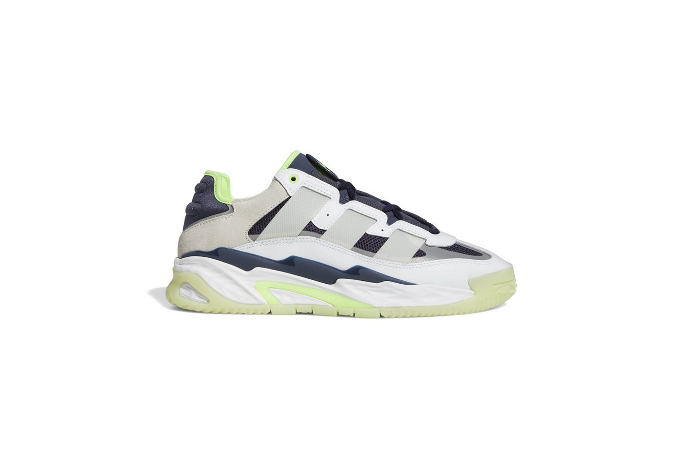 adidas performance Hallen-Indoorschuhe Niteball (Basketball) weiss/blau/lime Herren Badmintonschuh