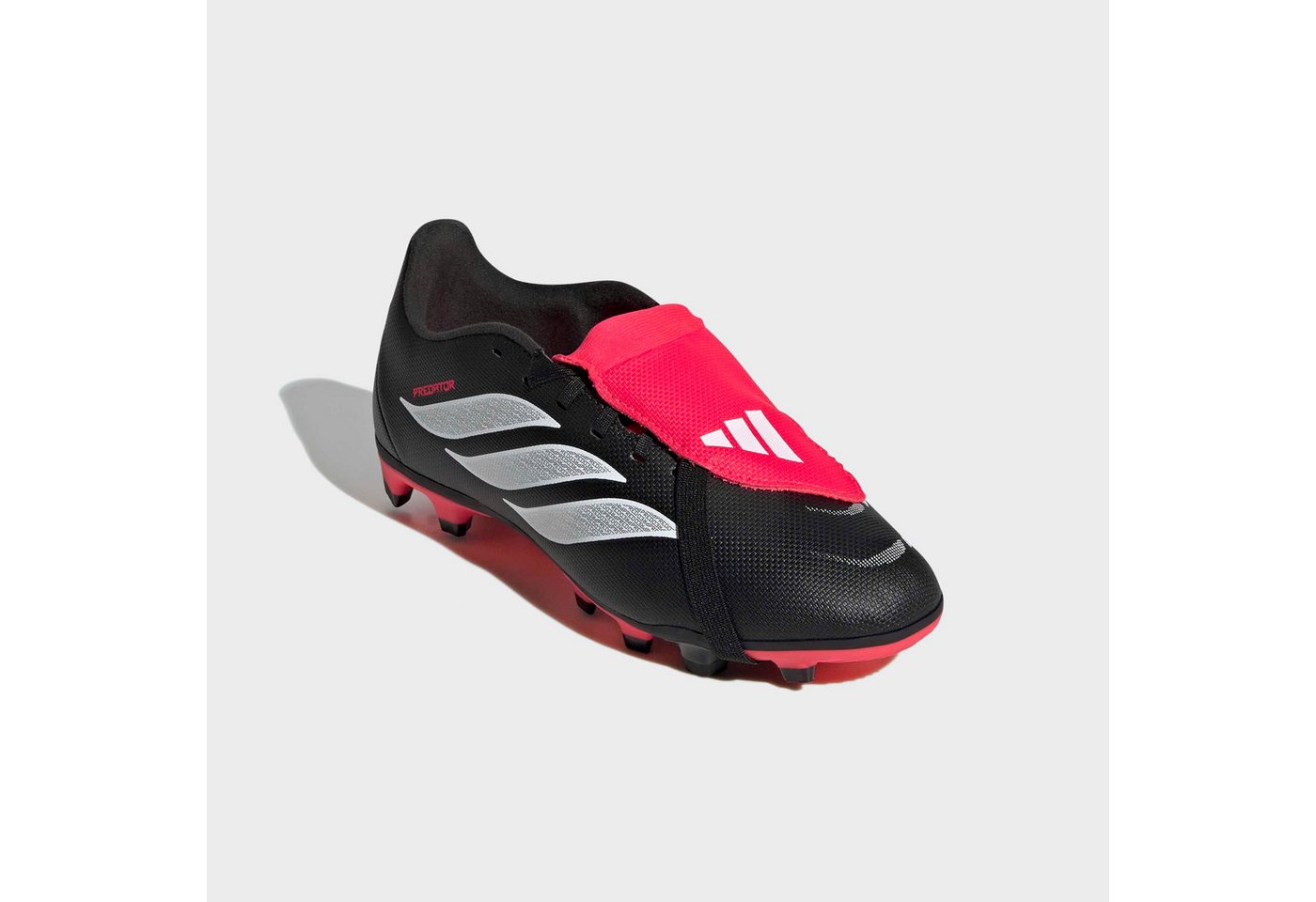 adidas performance PREDATOR CLUB FOLD-OVER TONGUE FIRM GROUND/MULTI GROUND KIDS Fußballschuh für viele verschiedene Böden geeignet, für Jugendliche & Kinder (schwarz/weiß/rot)