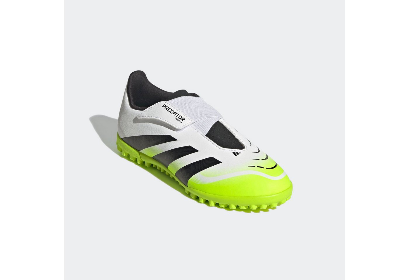 adidas performance PREDATOR CLUB HOOK-AND-LOOP KUNSTRASEN KIDS Fußballschuh geeignet für harte Untergründe Asche und Kunstrasen (weiß)