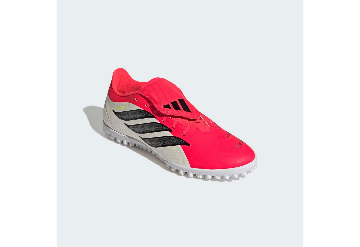 adidas performance PREDATOR CLUB, ROLLRASEN, UMSCHLAGBARE ZUNGE Fußballschuh für kurzen Kunstrasen, Hart- und Aschenplätze (rot/schwarz/weiß)