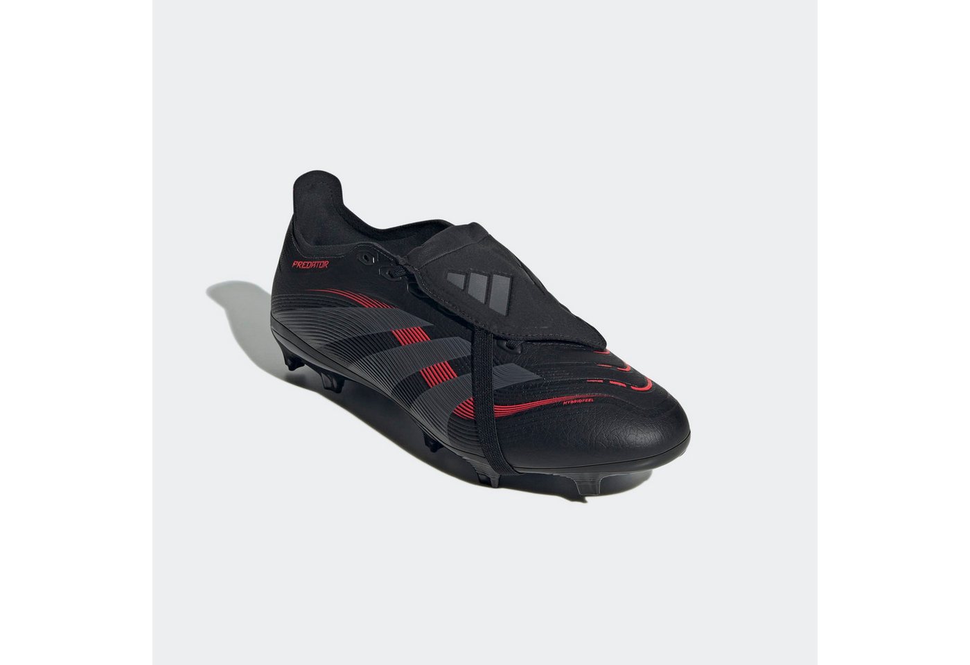 adidas performance PREDATOR LEAGUE FOLD-OVER TONGUE FG/MG Fußballschuh für Rasenplätze (schwarz/grau/rot)