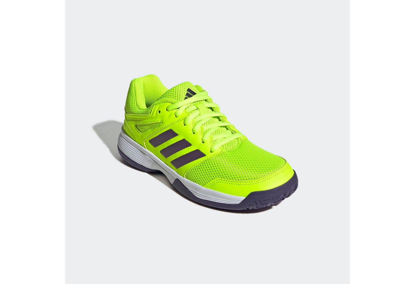 adidas performance SPEEDCOURT IN KIDS Hallenschuh geeignet für jeden Hallensport (Lucid Lemon / Aurora Metallic / Aurora Plum)