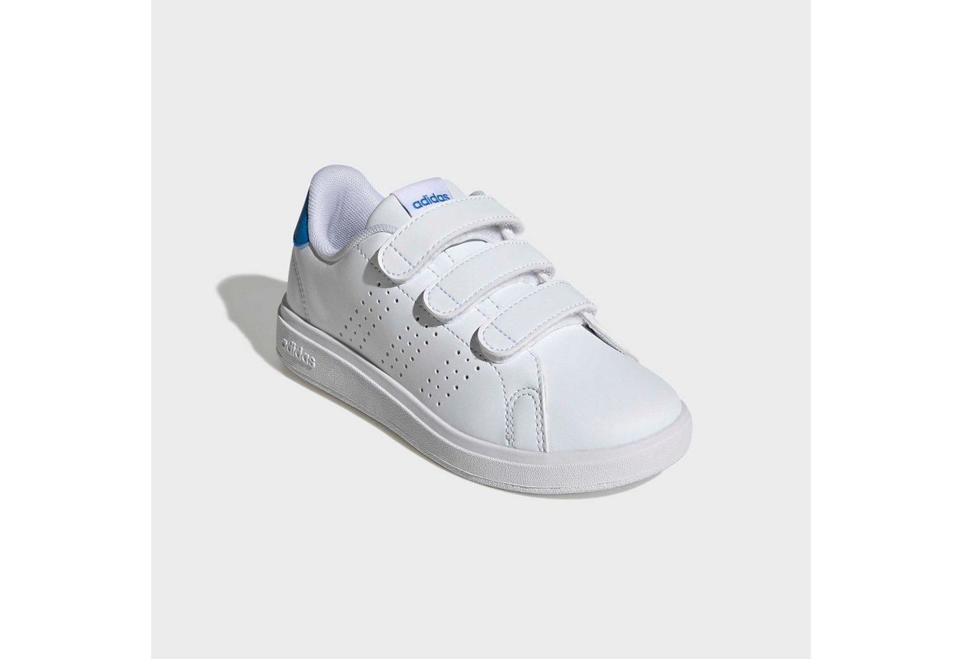 adidas Sportswear ADVANTAGE BASE 2.0 KIDS Klettschuh Design auf den Spuren des adidas Stan Smith, für Kinder & Jugendliche (weiß/blau)