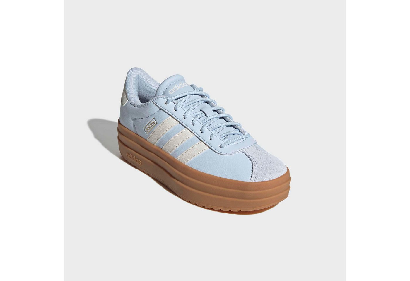 adidas Sportswear VL COURT BOLD Plateausneaker inspiriert vom Design des adidas gazelle bold (weiß/gold)