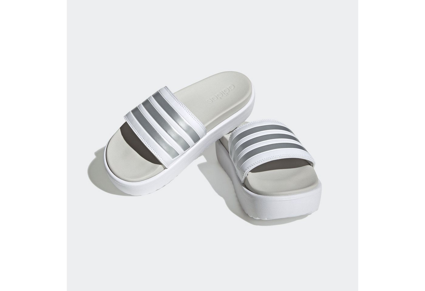 adidas Sportswear PLATFORM ADILETTE Badesandale (weiß/grau)
