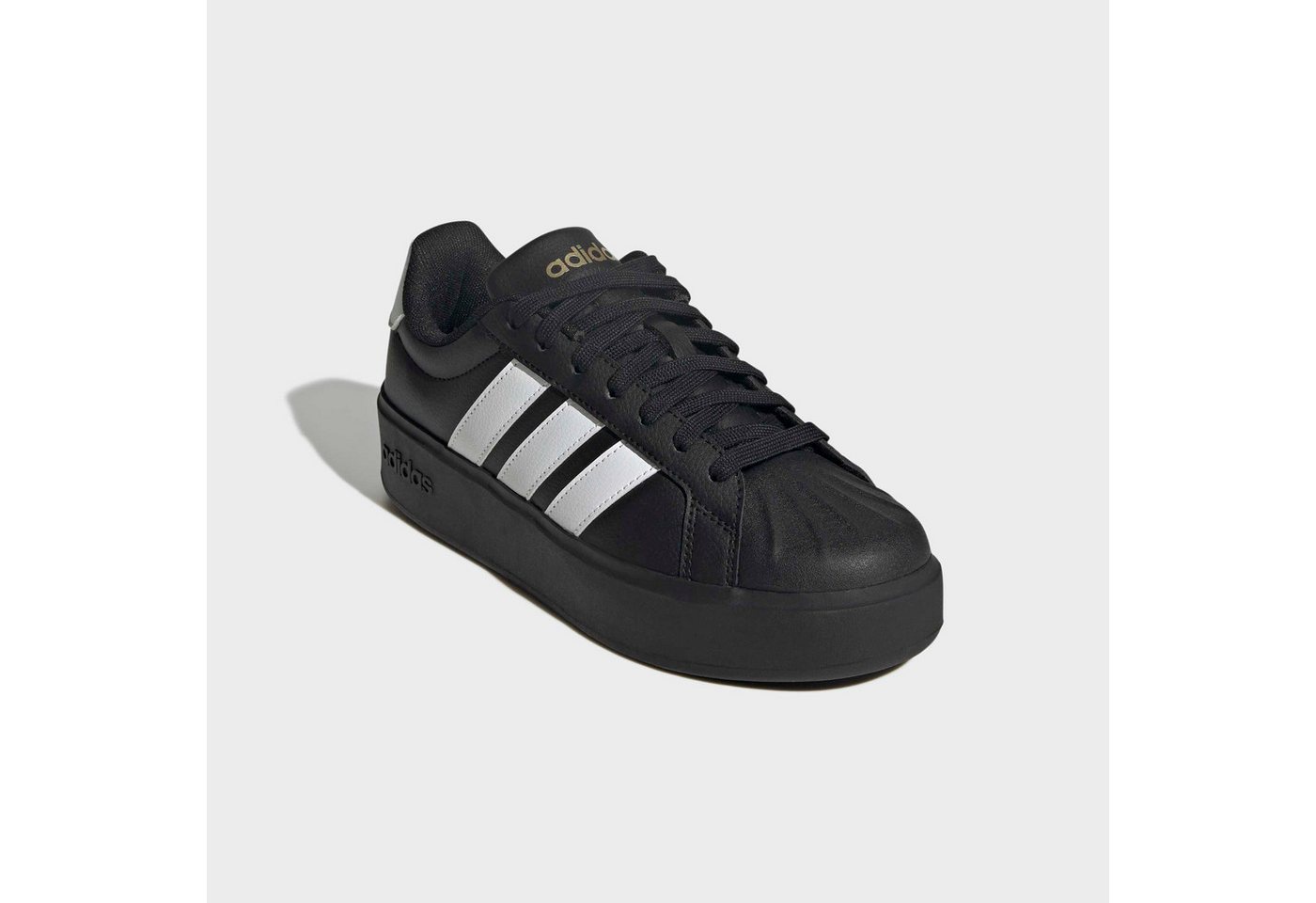 adidas Sportswear STREETTALK BOLD Plateausneaker inspiriert vom Design des adidas Superstar (schwarz/weiß/gold)