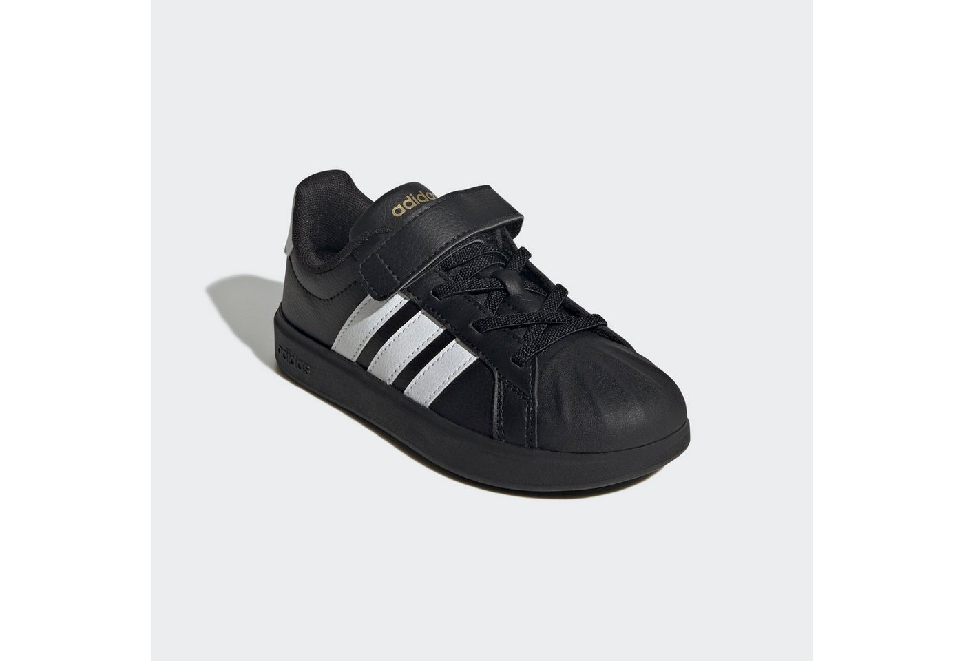 adidas Sportswear STREETTALK Sneaker inspiriert vom Design des adidas superstar, für Kinder (schwarz/weiß/gold)