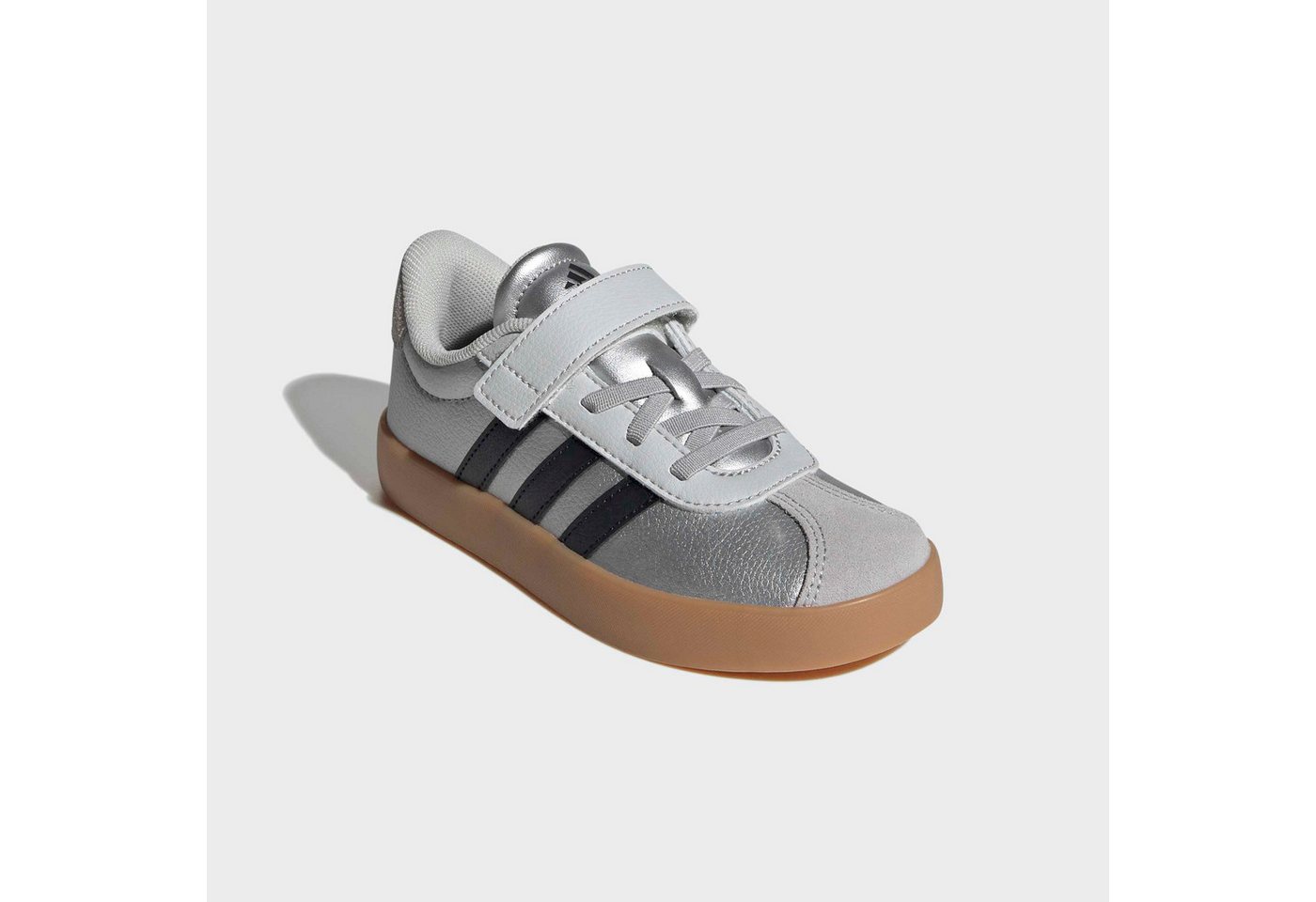 adidas Sportswear VL COURT 3.0 KIDS Sneaker mit Klettverschluss, für Kinder & Jugendliche (silber/schwarz/grau)