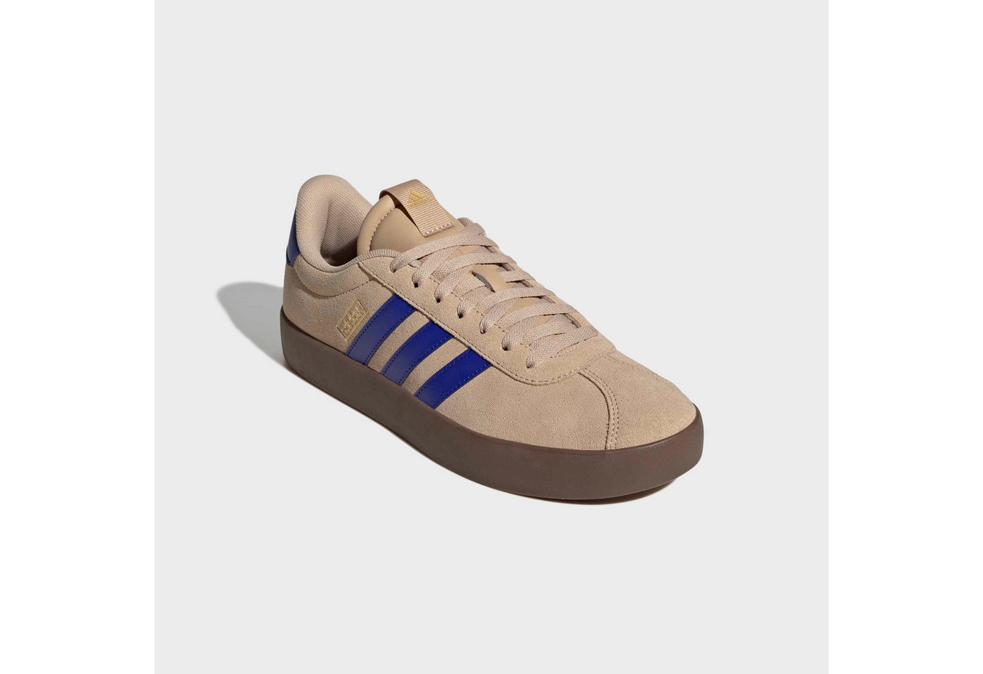 adidas Sportswear VL COURT 3.0 Sneaker inspiriert vom Design des adidas samba (beige/blau/gold)