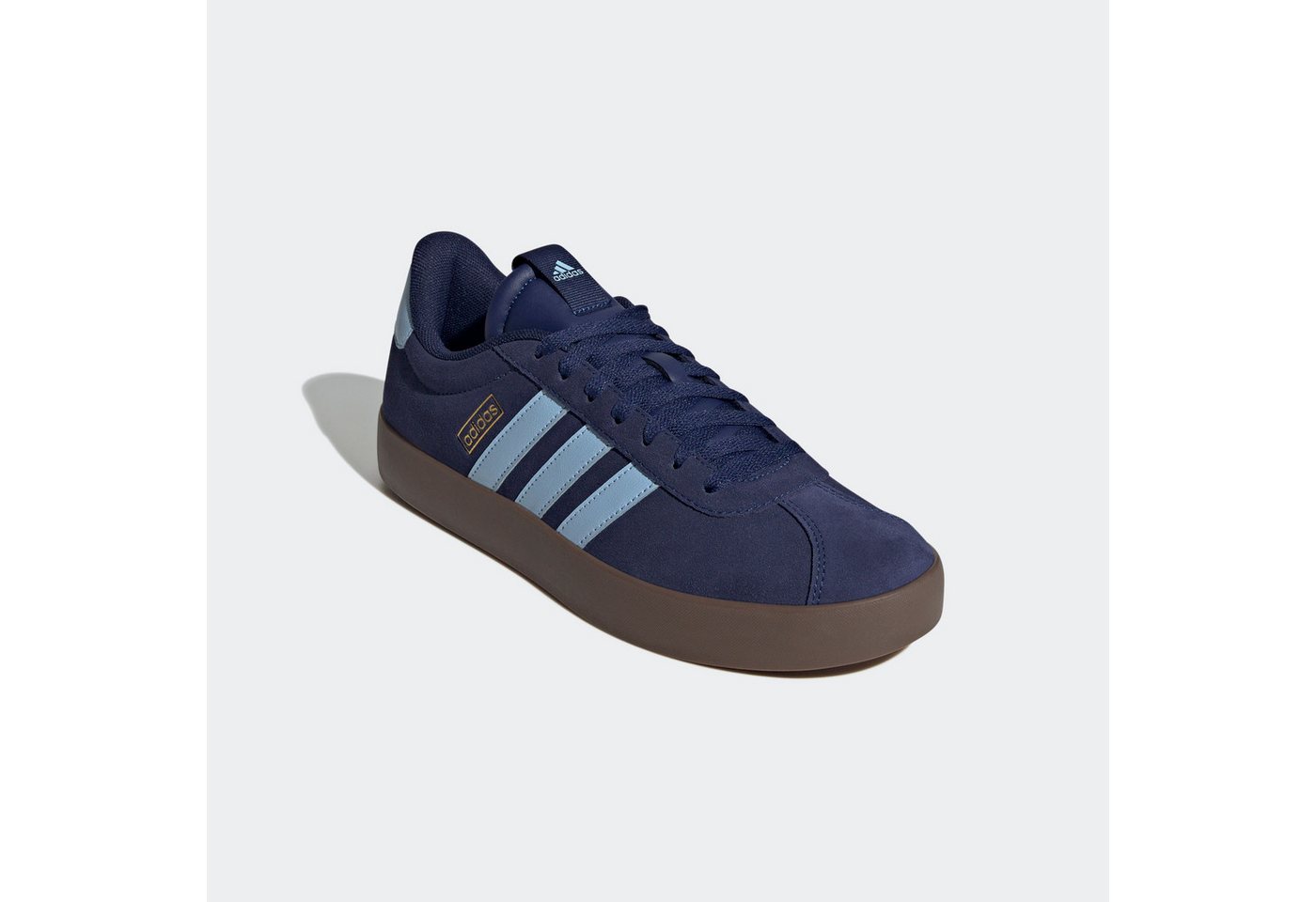 adidas Sportswear VL COURT 3.0 Sneaker inspiriert vom Design des adidas samba (blau/gold)