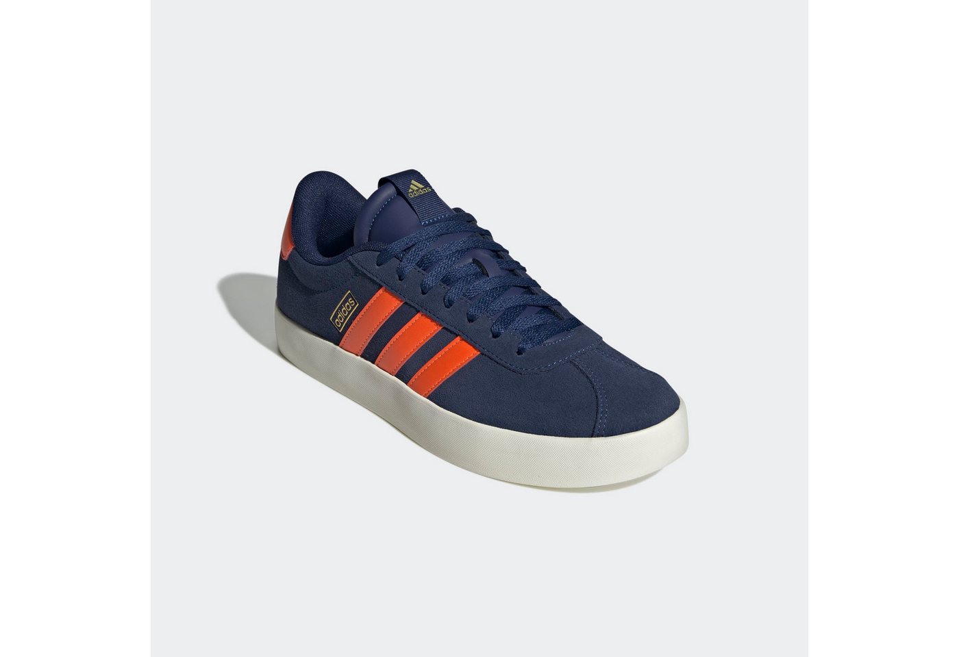 adidas Sportswear VL COURT 3.0 Sneaker inspiriert vom Design des adidas samba (blau/orange/gold)