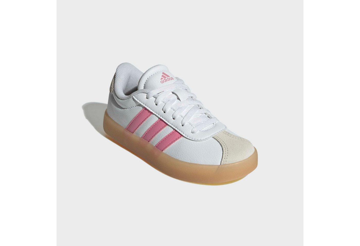 adidas Sportswear VL COURT 3.0 Sneaker inspiriert vom Design des adidas samba, für Kinder & Jugendliche (weiß/rosa)