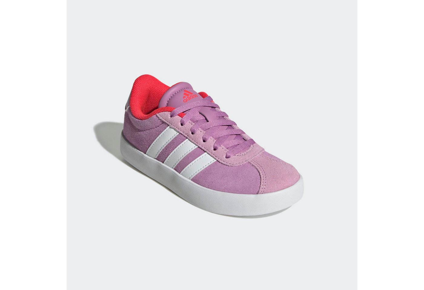 adidas Sportswear VL COURT 3.0 Sneaker inspiriert vom Design des adidas samba, für Kinder (lila/weiß/rot)