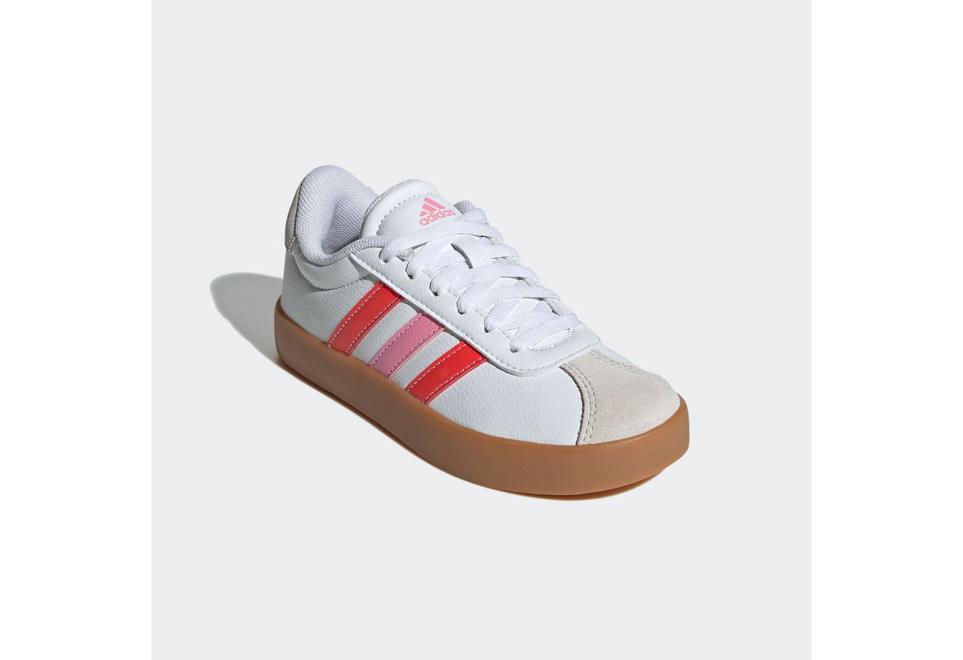 adidas Sportswear VL COURT 3.0 Sneaker inspiriert vom Design des adidas samba, für Kinder (weiß/rot/rosa)