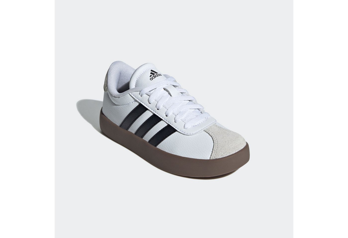 adidas Sportswear VL COURT 3.0 Sneaker inspiriert vom Design des adidas samba, für Kinder (weiß/schwarz/grau)