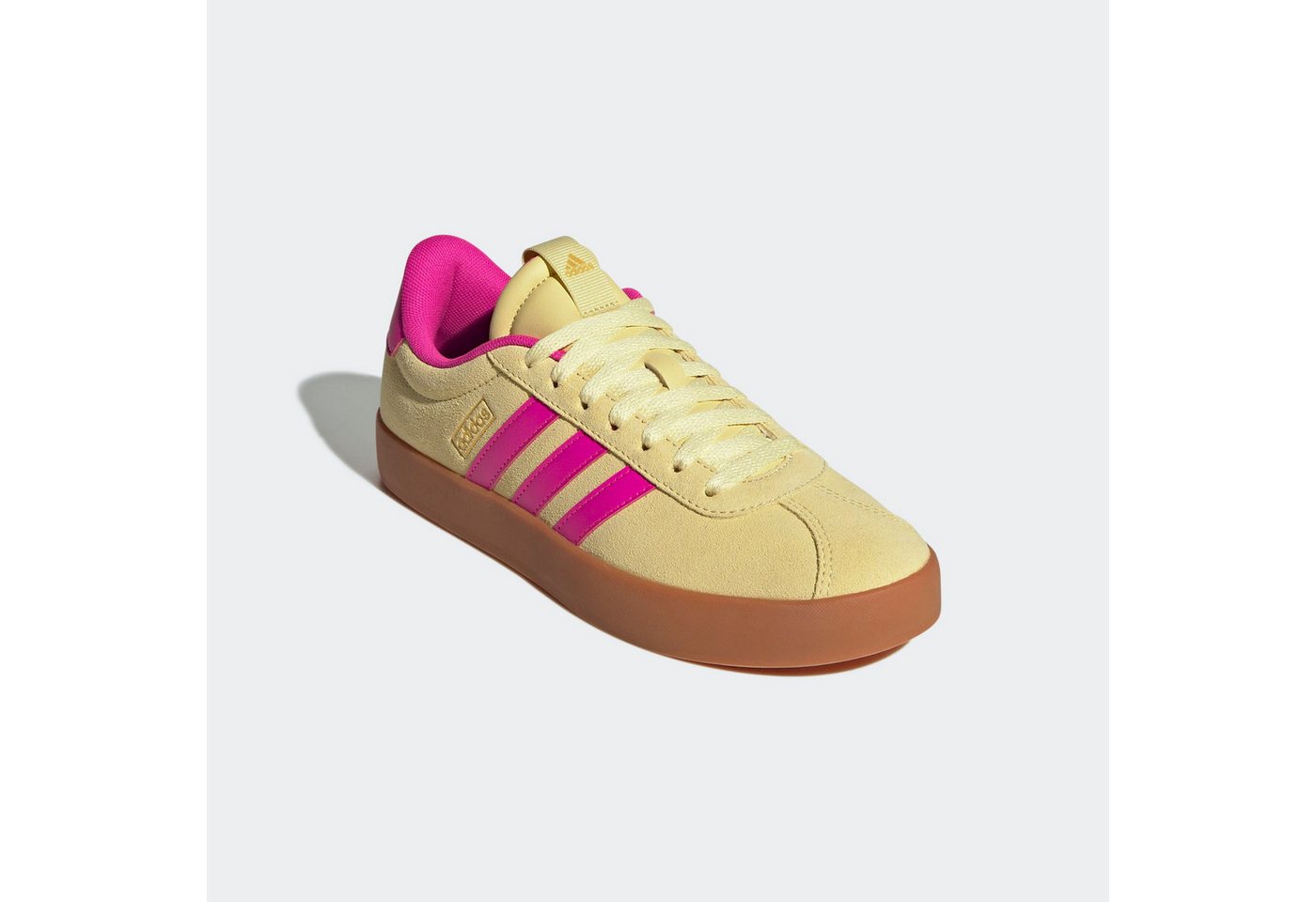 adidas Sportswear VL COURT 3.0 Sneaker inspiriert vom Design des adidas samba (gelb/rosa/gold)