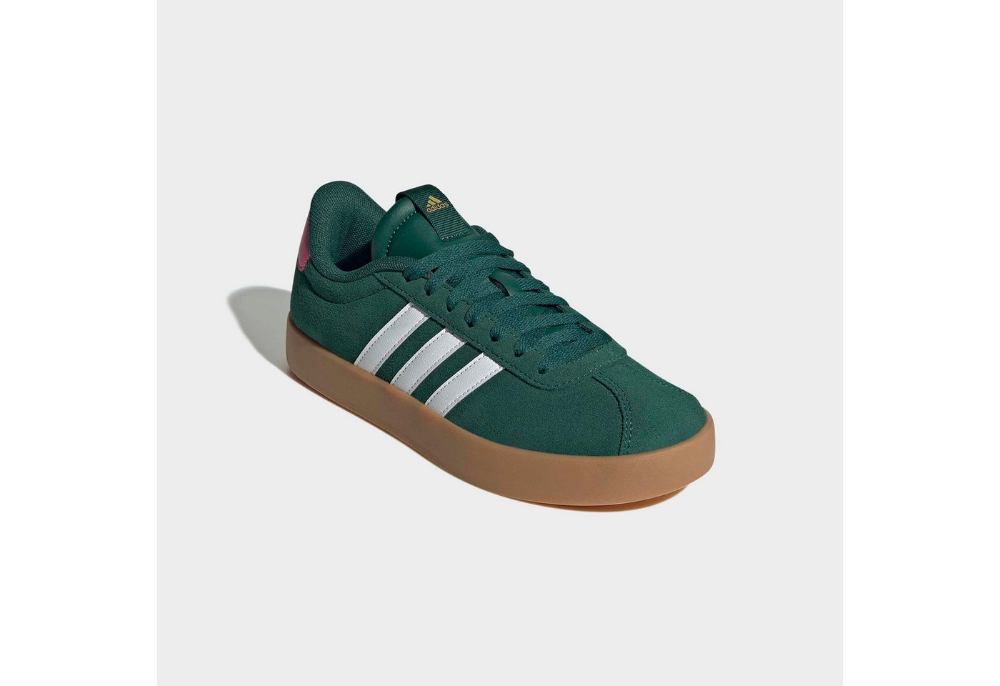 adidas Sportswear VL COURT 3.0 Sneaker inspiriert vom Design des adidas samba (grün/weiß/rosa)