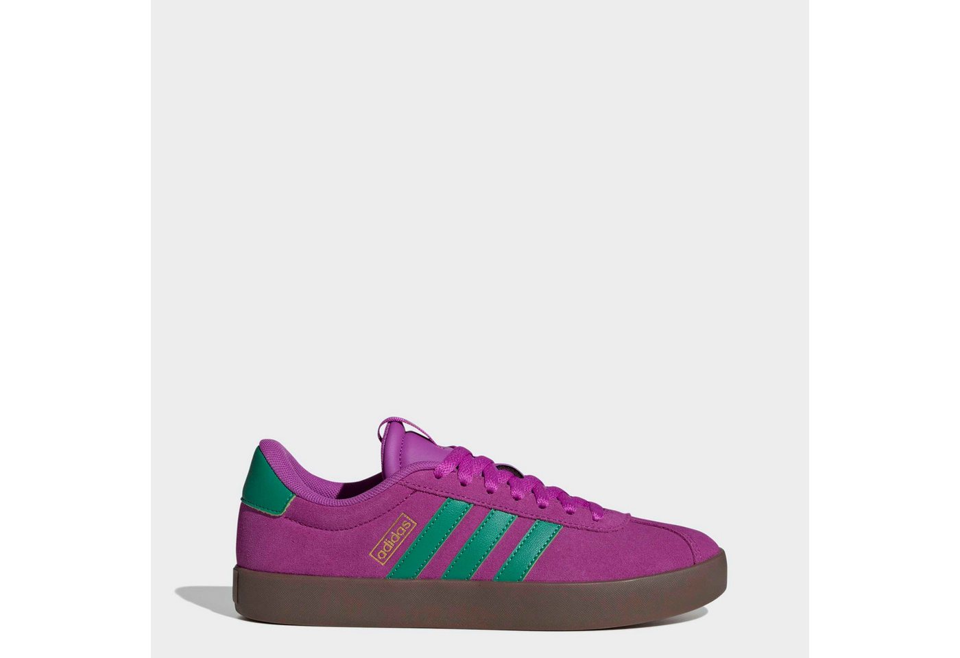 adidas Sportswear VL COURT 3.0 Sneaker inspiriert vom Design des adidas samba (lila/grün/gold)