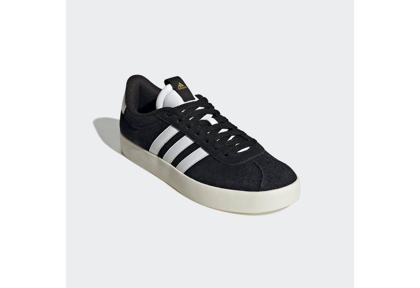 adidas Sportswear VL COURT 3.0 Sneaker inspiriert vom Design des adidas samba (schwarz/weiß/gold)