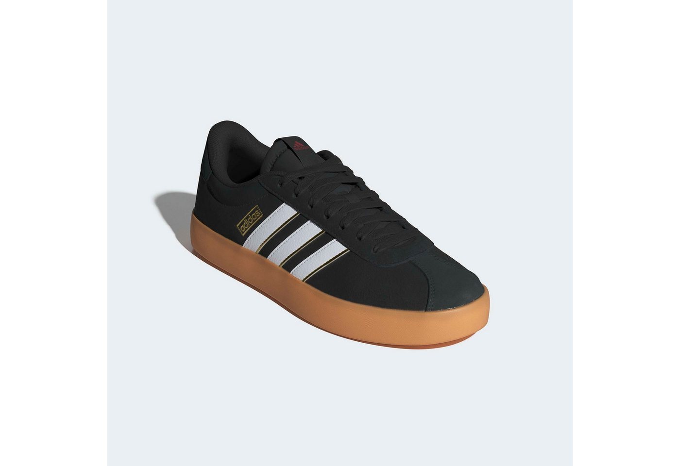 adidas Sportswear VL COURT 3.0 Sneaker inspiriert vom Design des adidas samba (schwarz/weiß/rot)