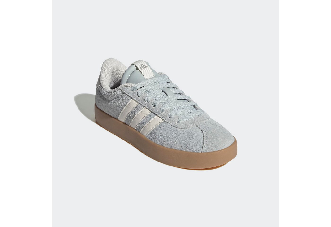 adidas Sportswear VL COURT 3.0 Sneaker inspiriert vom Design des adidas samba (silber/weiß)