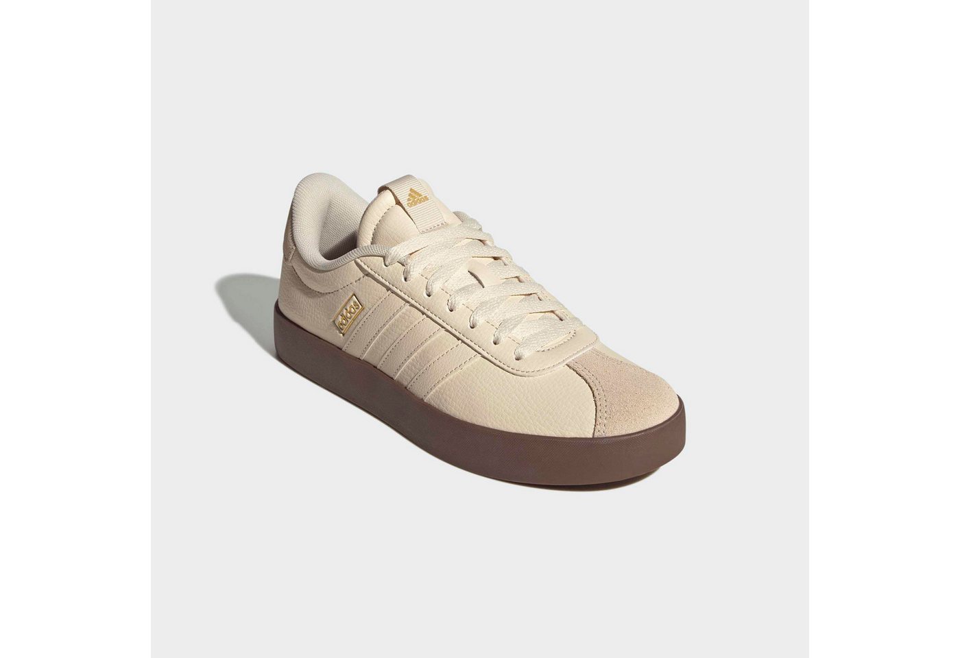 adidas Sportswear VL COURT 3.0 Sneaker inspiriert vom Design des adidas samba (weiß/gold)