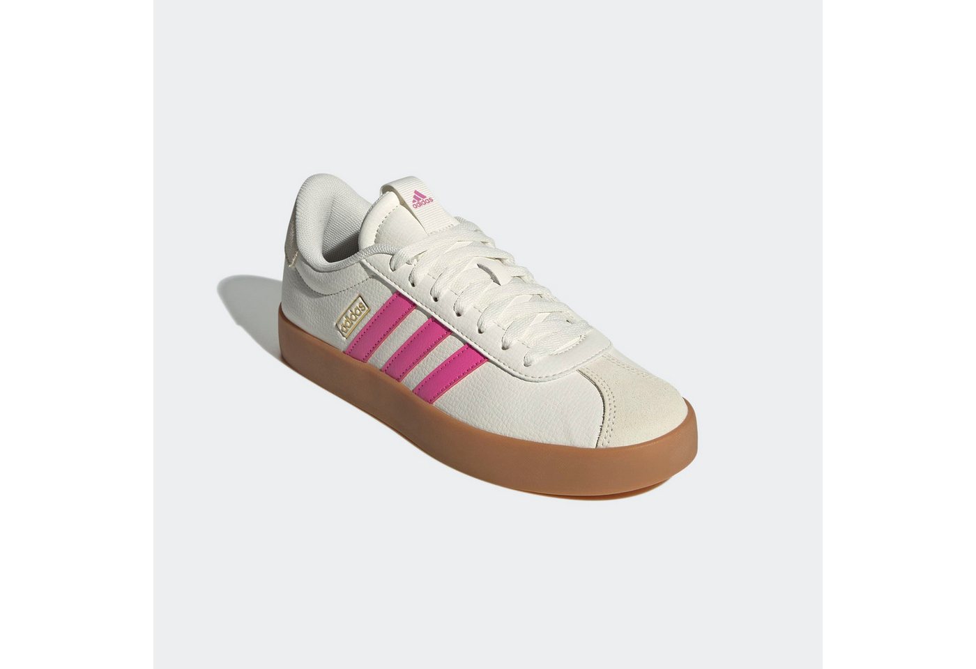 adidas Sportswear VL COURT 3.0 Sneaker inspiriert vom Design des adidas samba (weiß/rosa/gold)