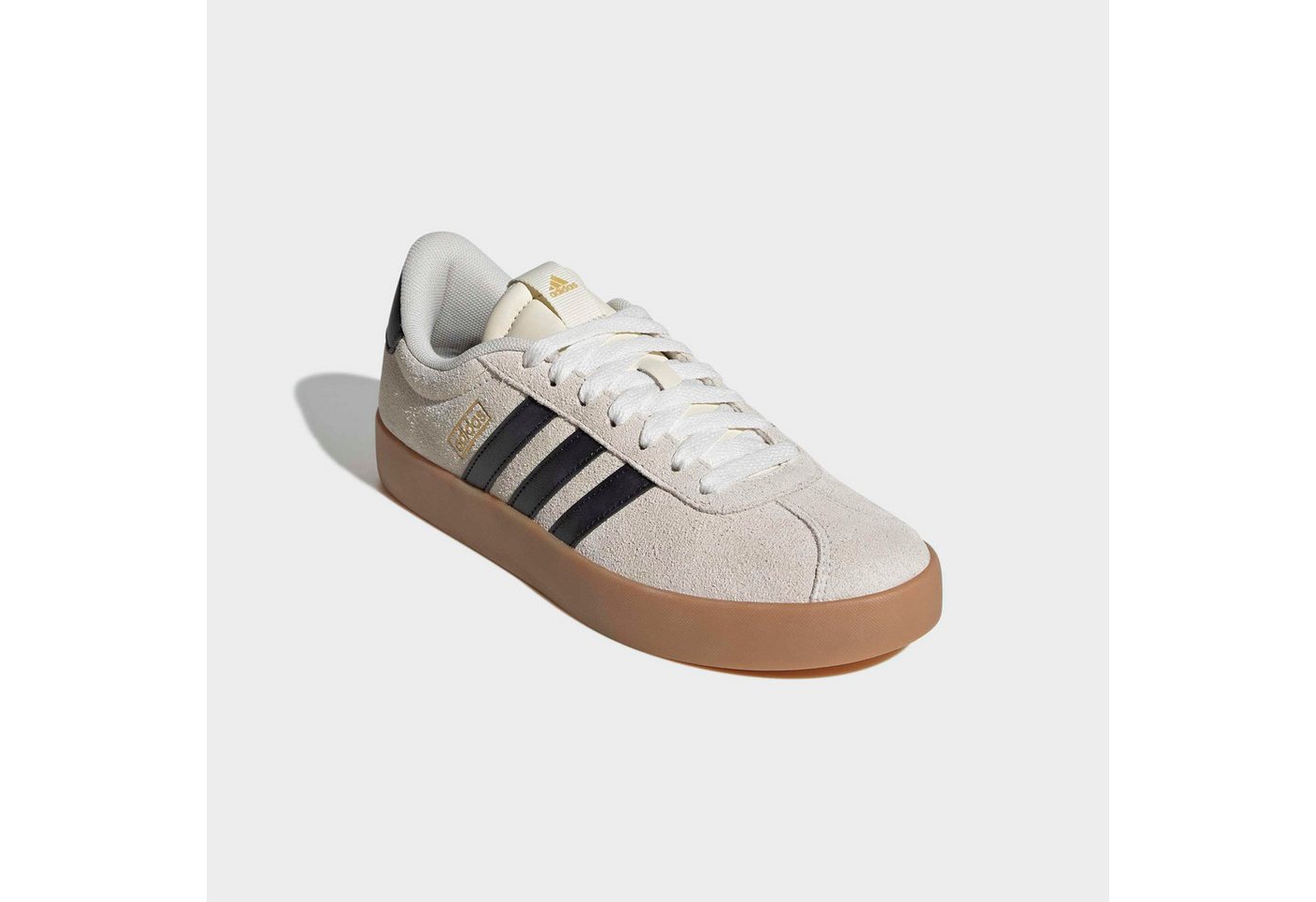 adidas Sportswear VL COURT 3.0 Sneaker inspiriert vom Design des adidas samba (weiß/schwarz/gold)