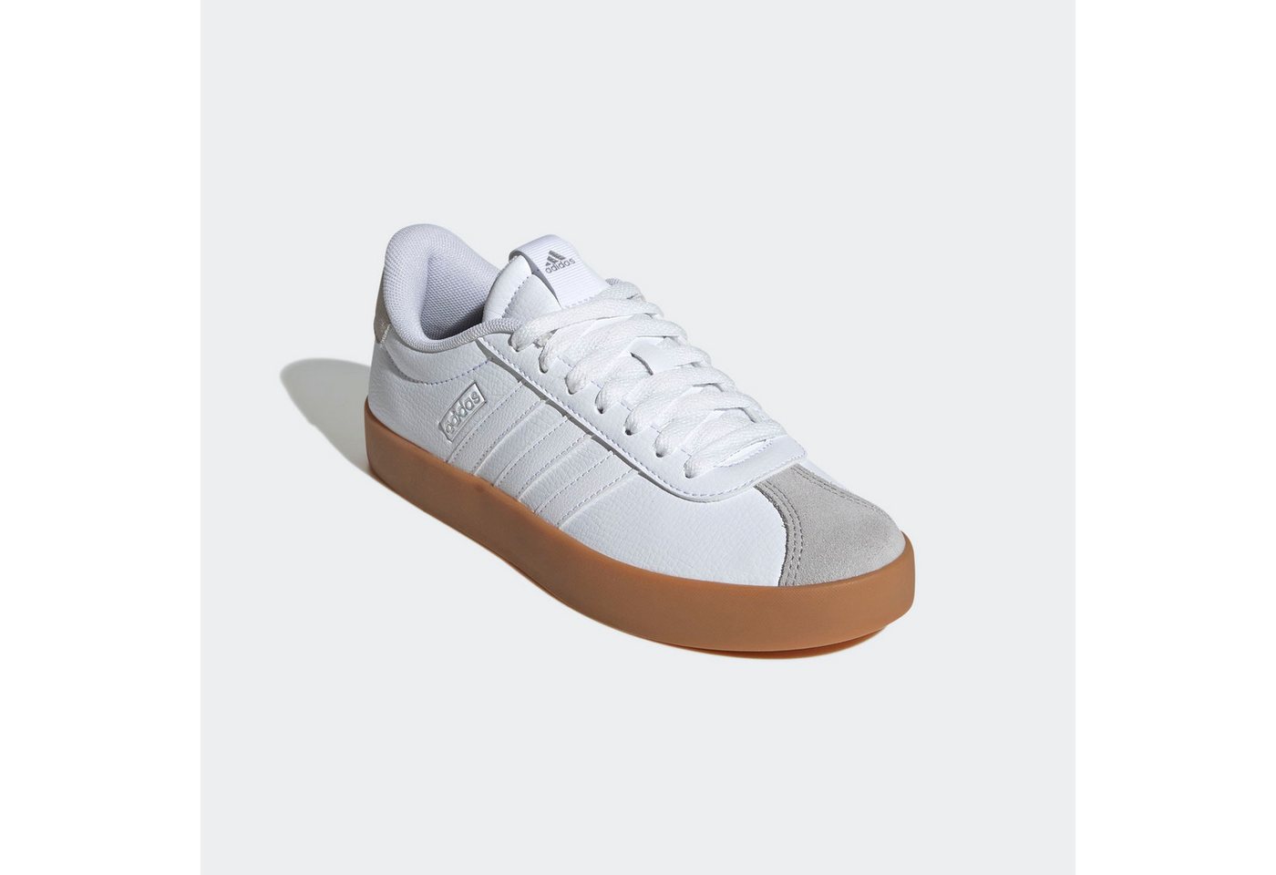 adidas Sportswear VL COURT 3.0 Sneaker inspiriert vom Design des adidas samba (weiß/silber)