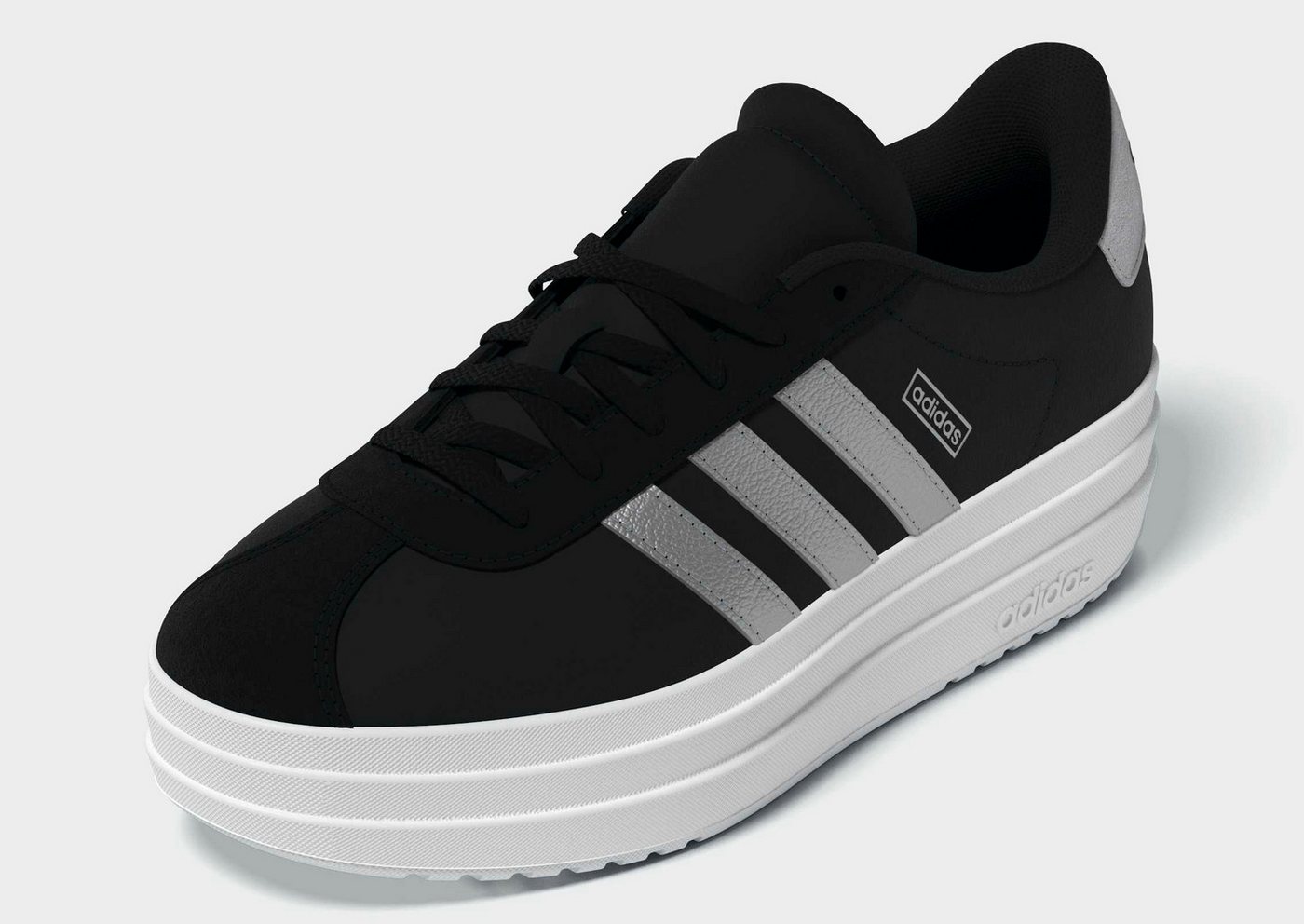 adidas Sportswear VL COURT BOLD Plateausneaker Inspiriert vom adidas Gazelle Bold, für Kinder & Jugendliche (schwarz/silber/weiß)