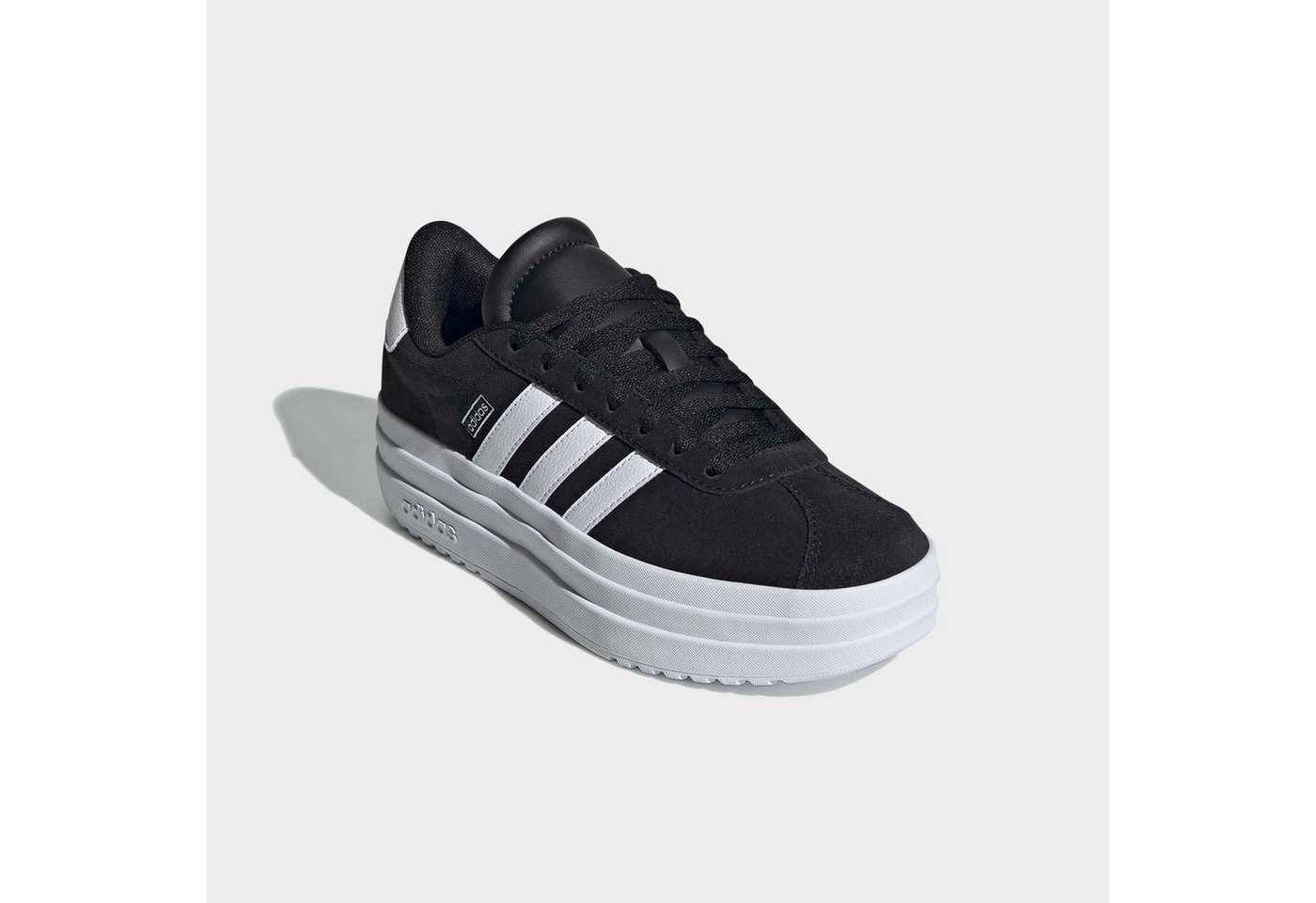 adidas Sportswear VL COURT BOLD Plateausneaker Design auf den Spuren des adidas Gazelle Bold, für Kinder (schwarz/weiß)