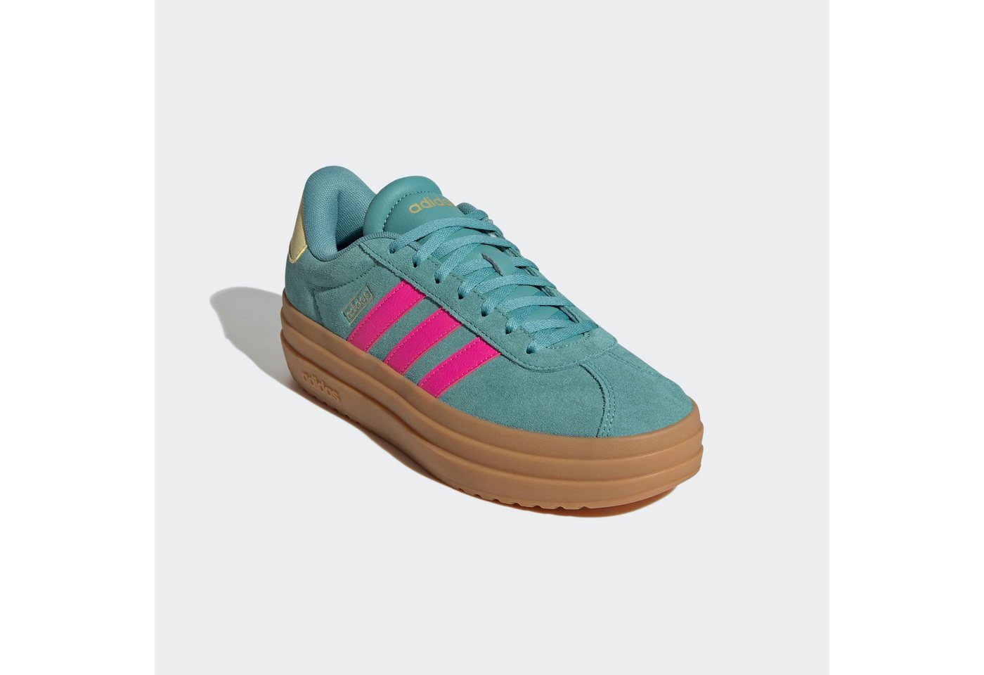 adidas Sportswear VL COURT BOLD Plateausneaker Design auf den Spuren des adidas Gazelle Bold (rosa/gelb)