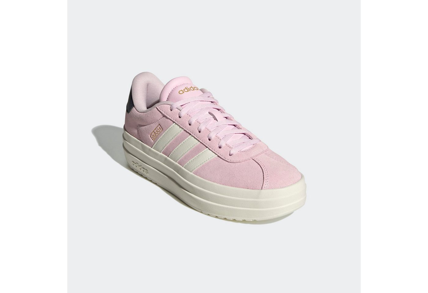adidas Sportswear VL COURT BOLD Plateausneaker Design auf den Spuren des adidas Gazelle Bold (rosa/weiß/schwarz)
